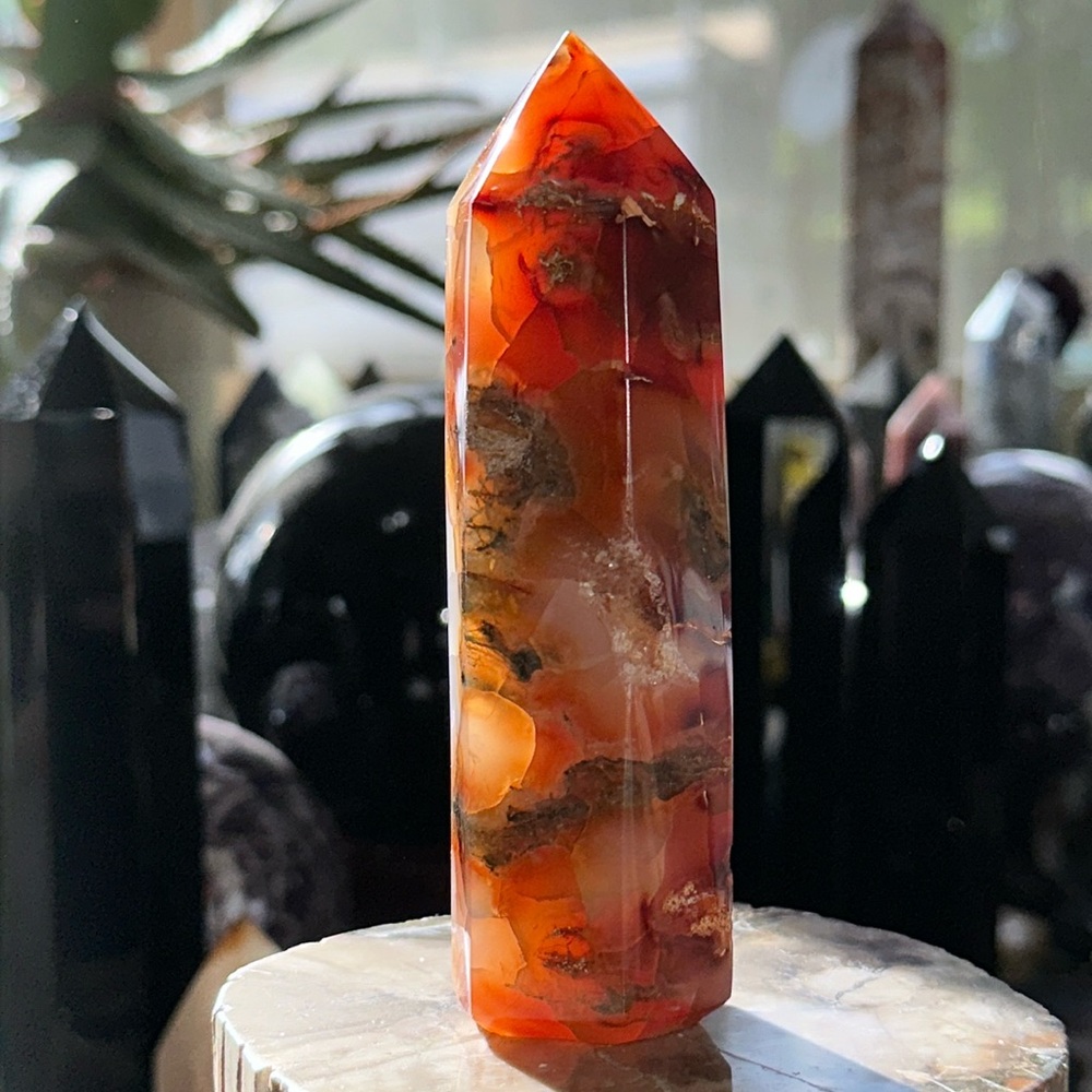 Carnelian Crystal Tower With Druzy!
